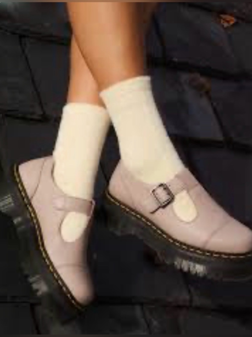 NWT DR. MARTENS BETHAN PISA LEATHER PLATFORM MARY JANE SHOES in VINTAGE TAUPE